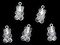 5 20mm Clear Gummy Bear Charms - Resin Pendants with Platinum Colored Loops
